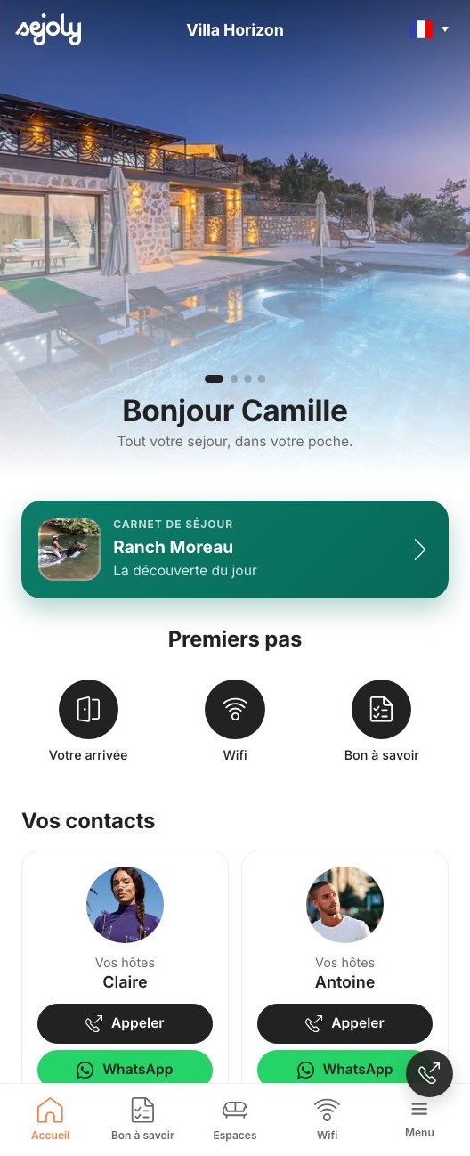 L'app Sejoly : accueil personnalisé